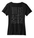 Pledge Allegiance Flag Ladies V-Neck Short Sleeve Shirt