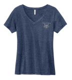 Pledge Allegiance Flag Ladies V-Neck Short Sleeve Shirt