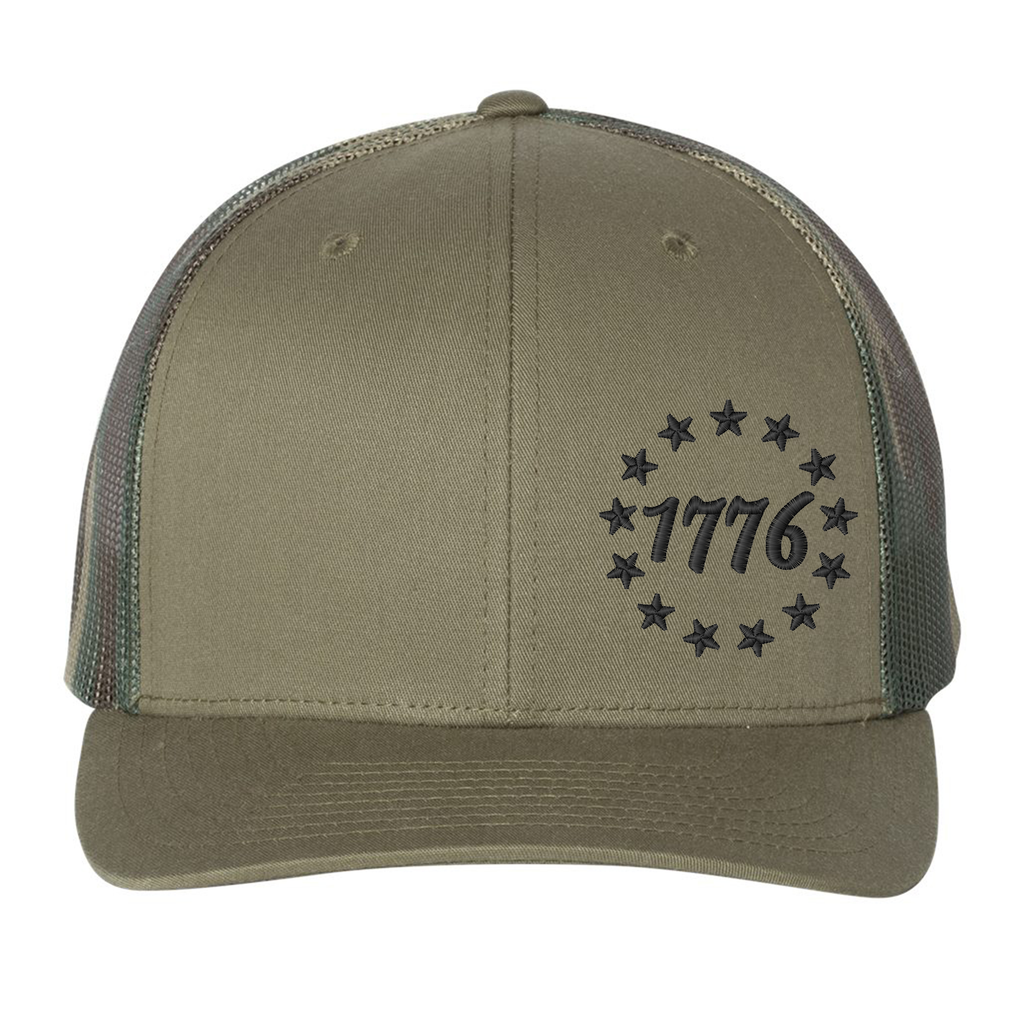 1776 & 13 Stars 3D Puff Embroidered Snapback Hat