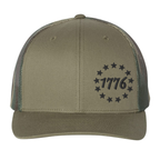 1776 & 13 Stars 3D Puff Embroidered Snapback Hat
