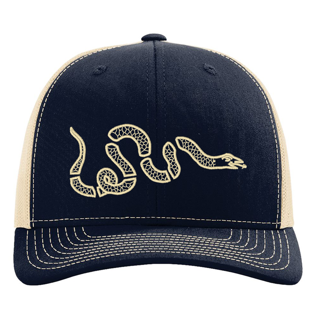 Join, or Die Snake Embroidered Snapback Hat